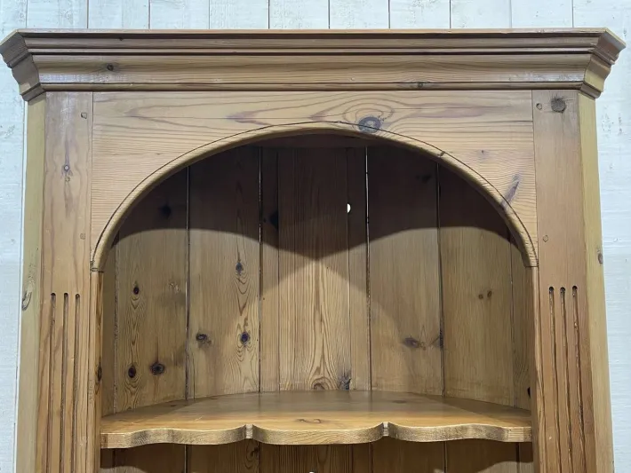 Pamono English Fir Corner Cabinet, 1980s Clearance