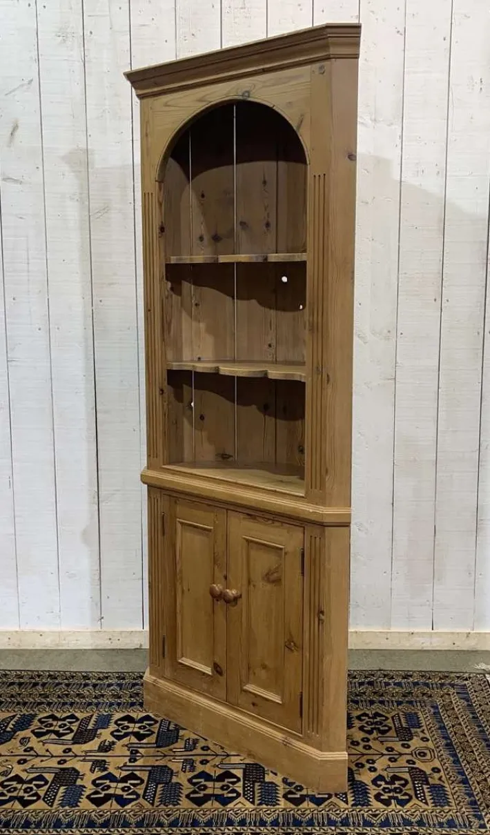 Pamono English Fir Corner Cabinet, 1980s Clearance