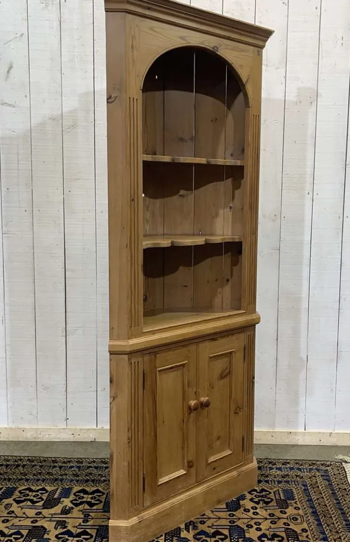 Pamono English Fir Corner Cabinet, 1980s Clearance