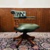 Pamono English Green Leather Captain's Chair Sale