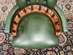 Pamono English Green Leather Captain's Chair Sale