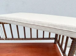 Pamono English Jacobean Style Bobbin Wood Bench, 1920s