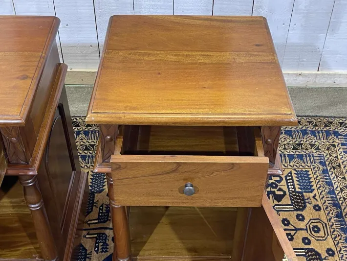 Pamono English Mahogany Bedside Tables, Set of 2 Best