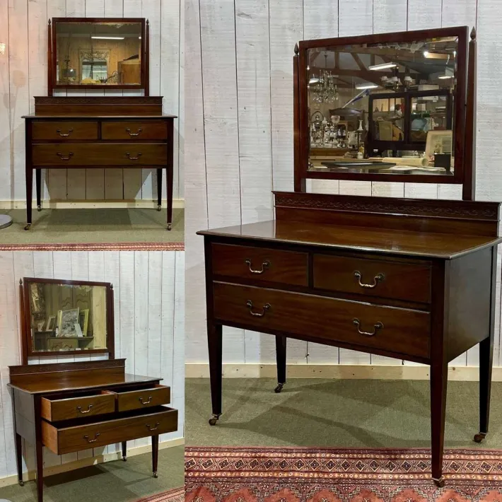 Pamono English Mahogany Dressing Table, Early 20th Century New