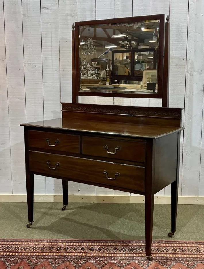 Pamono English Mahogany Dressing Table, Early 20th Century New
