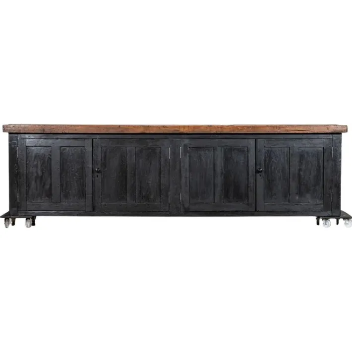 Pamono English Monumental Ebonised Pine Dresser Base, 19th Century Discount