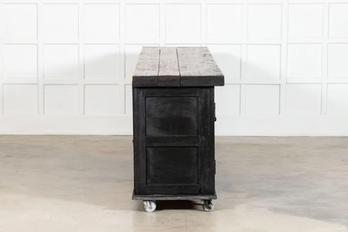 Pamono English Monumental Ebonised Pine Dresser Base, 19th Century Discount