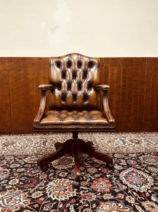Pamono English President Chair in Leather Best