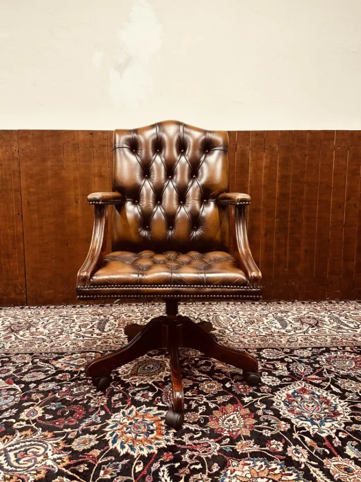 Pamono English President Chair in Leather Best