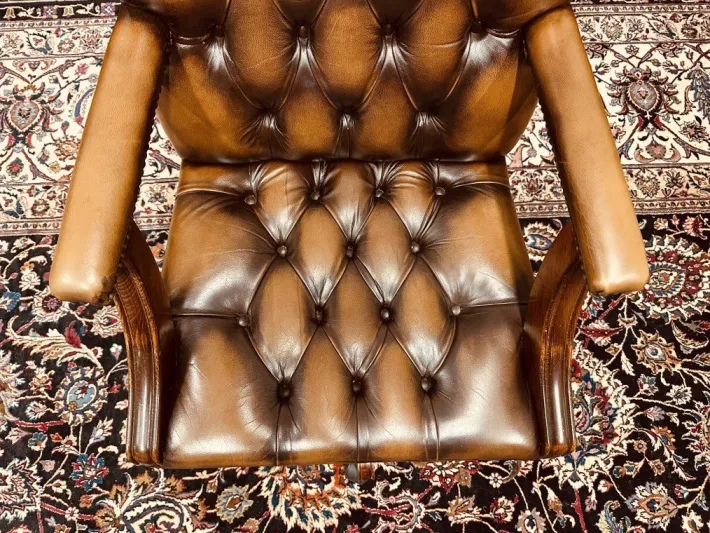 Pamono English President Chair in Leather Best