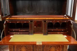 Pamono English Sideboard Bookcase in Mahogany Feather with Maple Inlay Grafts, 19th Century Clearance