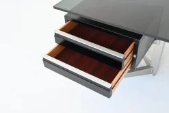 Pamono Executive Corner Desk in Mahogany and Glass from Abbondinterni, Italy, 1970s Outlet