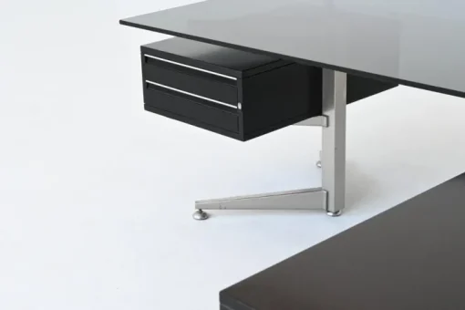 Pamono Executive Corner Desk in Mahogany and Glass from Abbondinterni, Italy, 1970s Outlet
