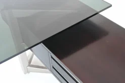 Pamono Executive Corner Desk in Mahogany and Glass from Abbondinterni, Italy, 1970s Outlet