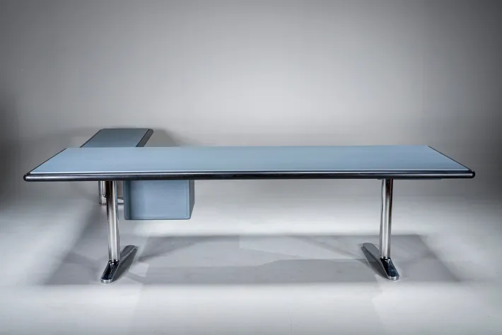Pamono Executive Writing Desk in Oak and Leather by Warren Platner for Knoll, 1960s New