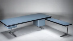 Pamono Executive Writing Desk in Oak and Leather by Warren Platner for Knoll, 1960s New