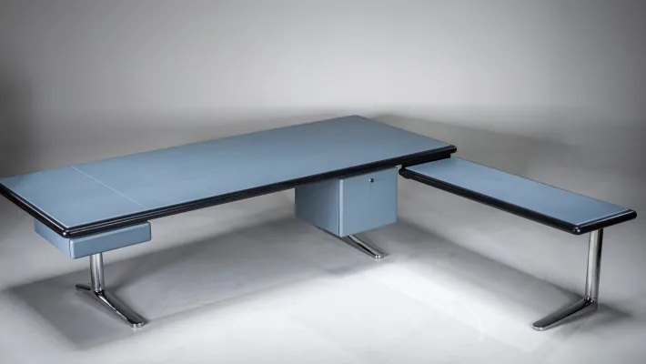 Pamono Executive Writing Desk in Oak and Leather by Warren Platner for Knoll, 1960s New