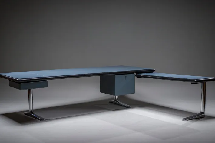 Pamono Executive Writing Desk in Oak and Leather by Warren Platner for Knoll, 1960s New