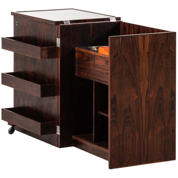 Pamono Expanding Captain's Bar in Rosewood from Dyrlund, Denmark, 1960s Online