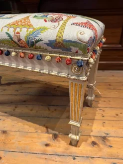 Pamono Fabric & Walnut Bench, 1930s Online