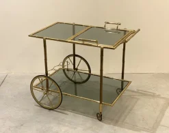 Pamono Faux Bamboo & Brass Bar Trolley from Maison Bagues, 1970s Outlet