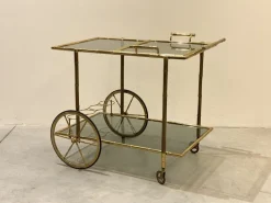 Pamono Faux Bamboo & Brass Bar Trolley from Maison Bagues, 1970s Outlet