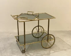 Pamono Faux Bamboo & Brass Bar Trolley from Maison Bagues, 1970s Outlet