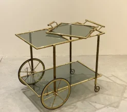 Pamono Faux Bamboo & Brass Bar Trolley from Maison Bagues, 1970s Outlet