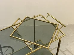 Pamono Faux Bamboo & Brass Bar Trolley from Maison Bagues, 1970s Outlet