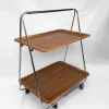 Pamono Faux Wood & Chrome Folding Bar Cart from Robex, 1970s Clearance