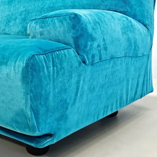 Pamono Fiandra Corner Modular Sofa in Blue Velvet by Vico Magistretti for Cassina, 1980s, Set of 4 Discount