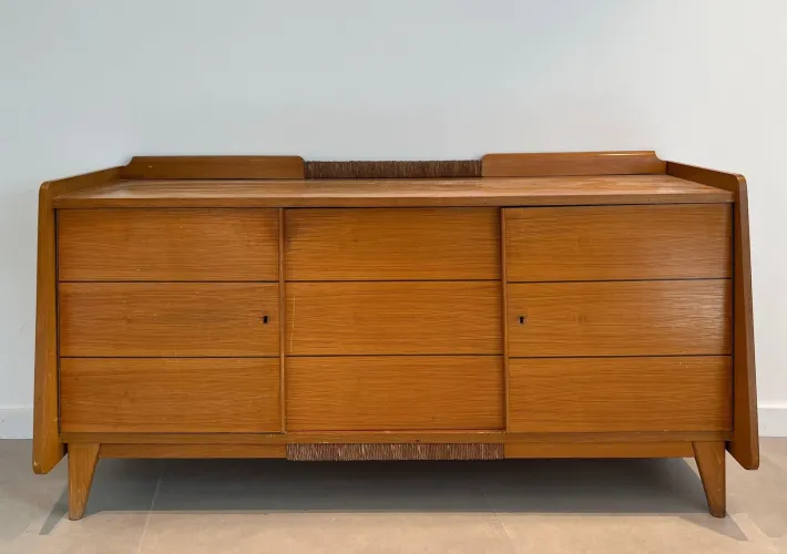 Pamono Fir and Rattan Sideboard Online