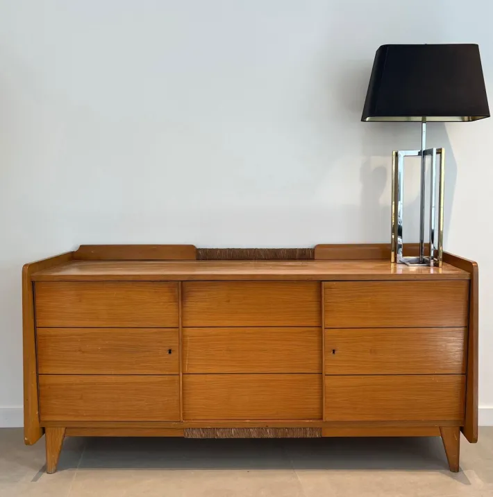 Pamono Fir and Rattan Sideboard Online