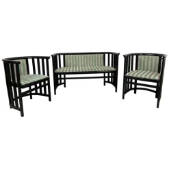 Pamono Fledermaus Seating Group attributed to Josef Hoffmann for Wittmann Wien, 1950s, Set of 3 Best