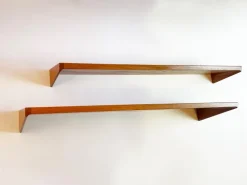 Pamono Floating Shelves in Teak attributed to Kai Kristiansen, Denmark, 1960s, Set of 2 Best