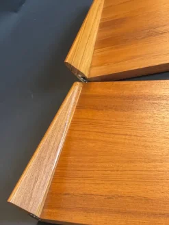 Pamono Floating Shelves in Teak attributed to Kai Kristiansen, Denmark, 1960s, Set of 2 Best