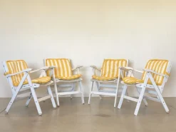 Pamono Folding Armchairs by Reguitti, 1980s, Set of 4 New