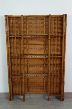 Pamono Folding Bamboo Shelf, 1950s Sale