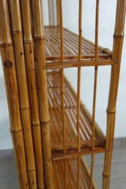 Pamono Folding Bamboo Shelf, 1950s Sale