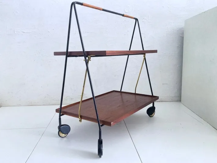 Pamono Folding Serving Trolley in Teak from Ilse Möbel, 1960s Online
