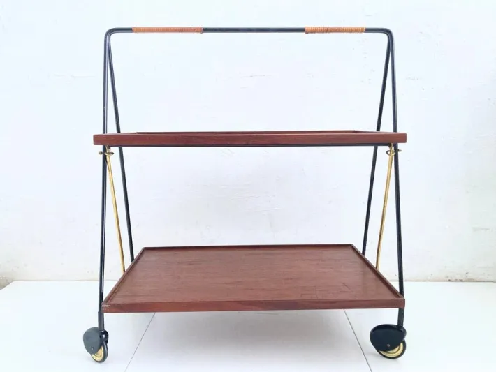 Pamono Folding Serving Trolley in Teak from Ilse Möbel, 1960s Online