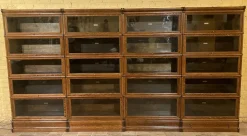 Pamono Four-Module Oak Wall Bookcase from Globe Wernicke, 1890s Best