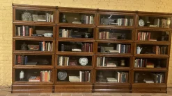 Pamono Four-Module Oak Wall Bookcase from Globe Wernicke, 1890s Best