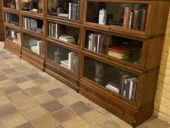 Pamono Four-Module Oak Wall Bookcase from Globe Wernicke, 1890s Best