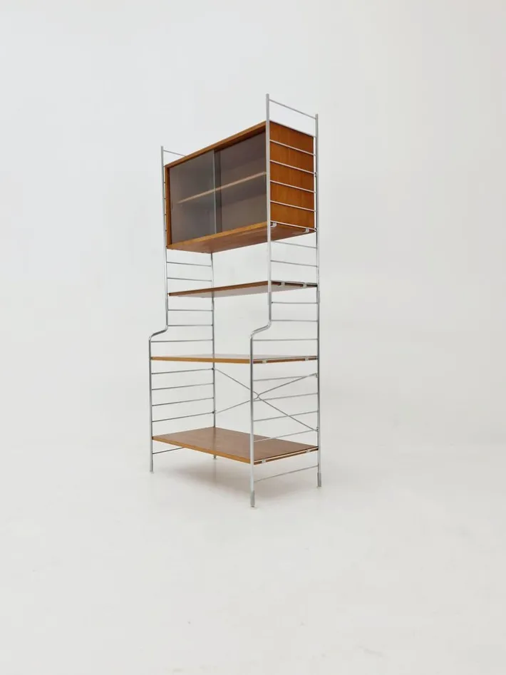 Pamono Free Standing String Shelf-System with Cabinet in Teak from WHB Germany, 1950s Discount