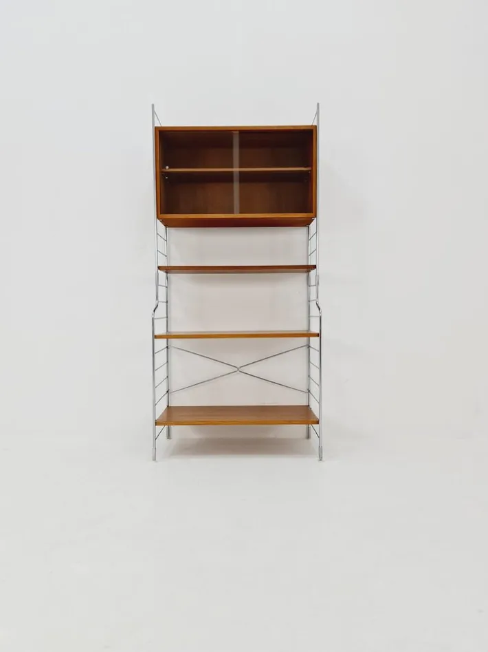 Pamono Free Standing String Shelf-System with Cabinet in Teak from WHB Germany, 1950s Discount