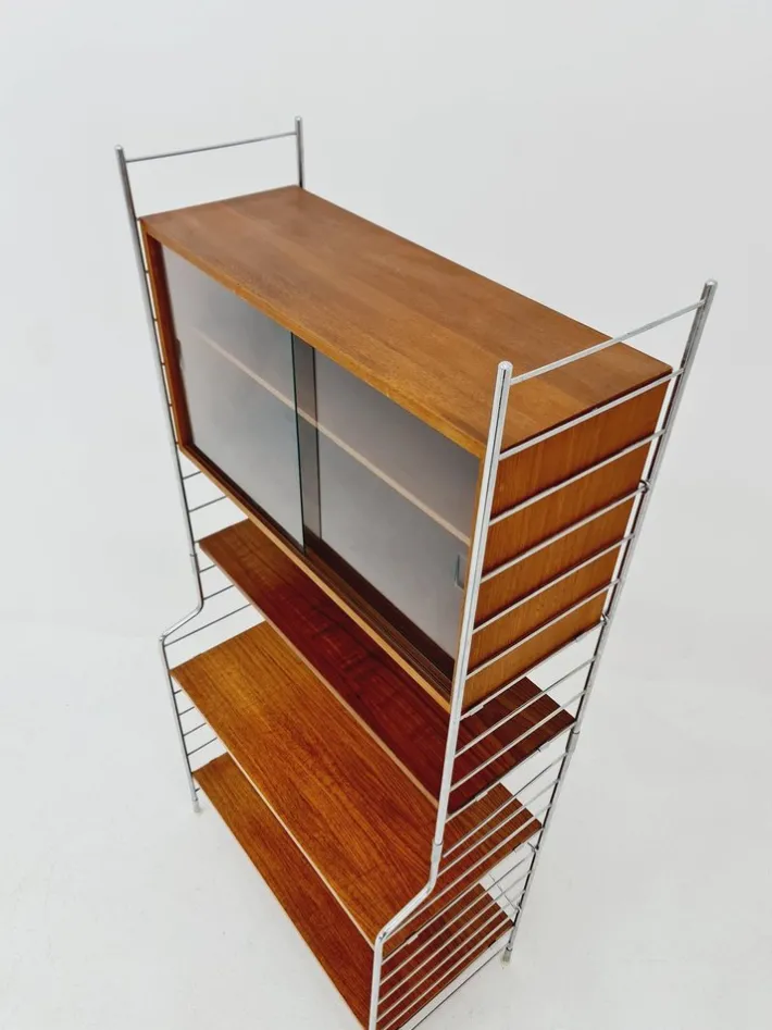 Pamono Free Standing String Shelf-System with Cabinet in Teak from WHB Germany, 1950s Discount