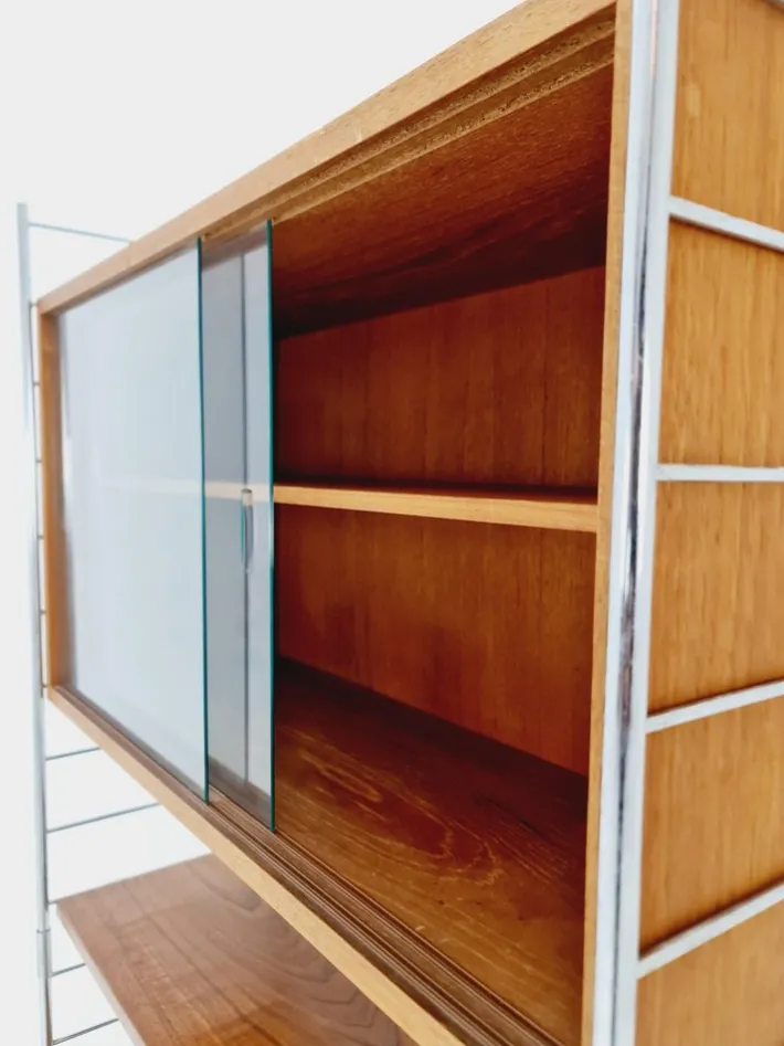 Pamono Free Standing String Shelf-System with Cabinet in Teak from WHB Germany, 1950s Discount