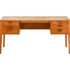 Pamono Freestanding Desk in Oak and Brass, 1960s Sale
