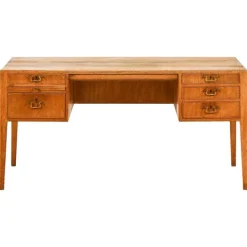 Pamono Freestanding Desk in Oak and Brass, 1960s Sale